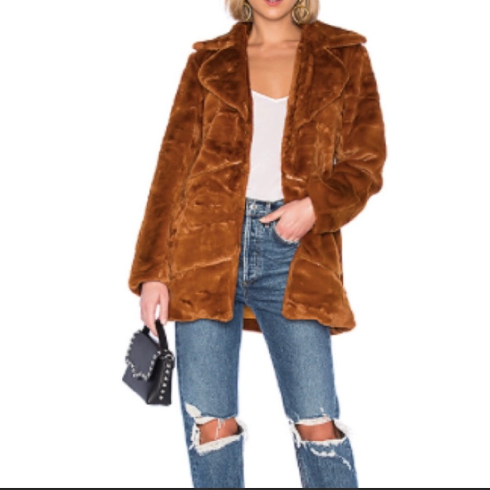 Pink Mink Pumpkin Spice Faux Fur Coat